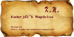 Kaderják Magdolna névjegykártya