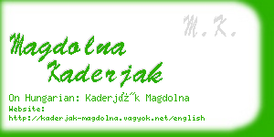 magdolna kaderjak business card